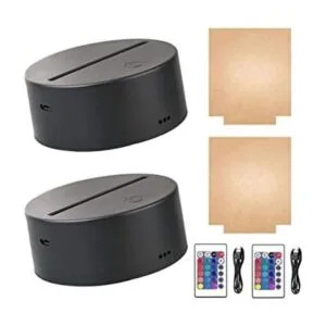 Juego de 2 luces LED de noche 3D con lámina acrílica_1