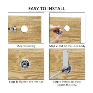 Uenhoy Paquete de 6 cerraduras de leva para armario con_5