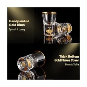 DUJUST Vasos de chupito 1.5 oz juego de vidrio de_4