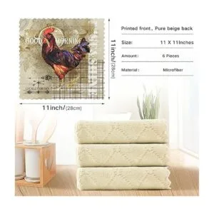 Paquete de 6 paños de cocina para lavar platos trapos de_3