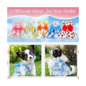 5 piezas de bonito vestido para perro ropa de verano para_3