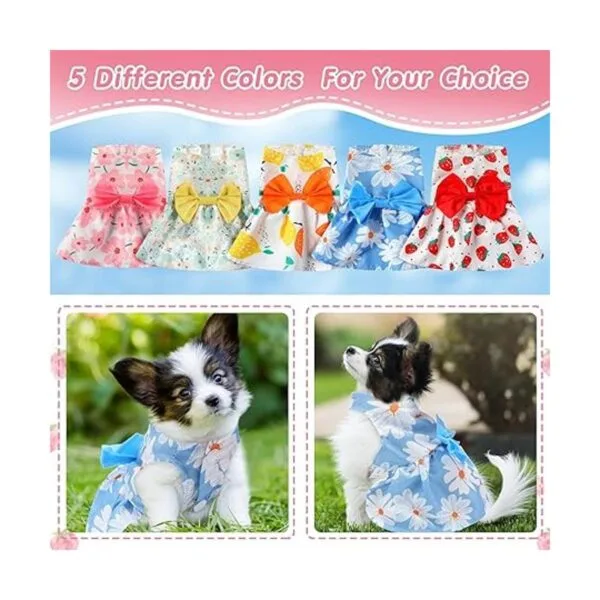 5 piezas de bonito vestido para perro ropa de verano para_3