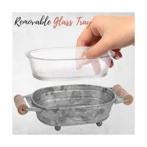 Autumn Alley Jabonera galvanizada para baño divertida_5