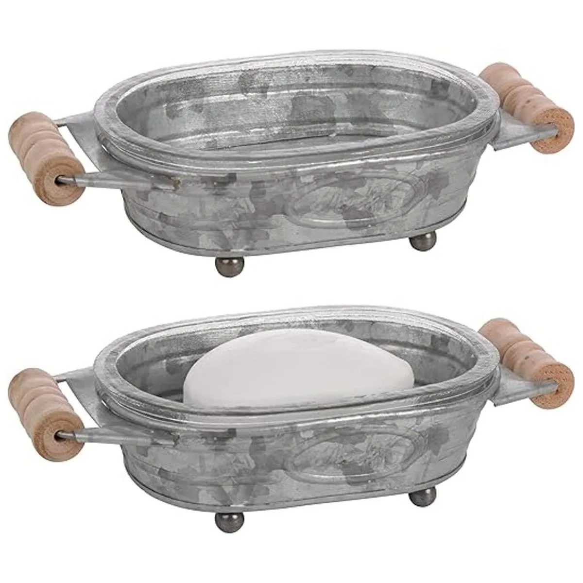 Autumn Alley Jabonera galvanizada para baño divertida_6