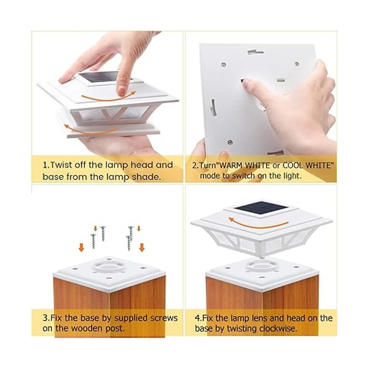 Siedinlar Luces solares para postes al aire libre 2 modos_6