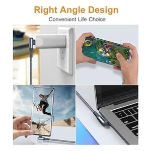 Cable USB C en ángulo recto 3 unidades 10 pies 6.6_3