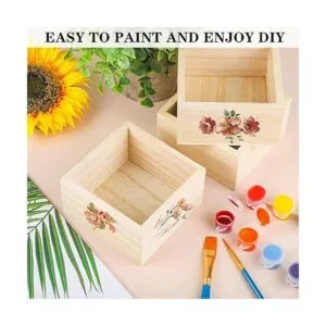 Aodaer Caja de madera de 10 piezas sin terminar pequeña_5
