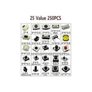 DaFuRui Kit surtido de interruptor táctil SMD de 250_2