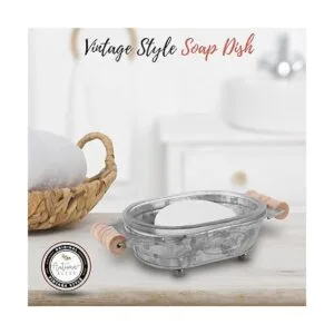 Autumn Alley Jabonera galvanizada para baño divertida_4