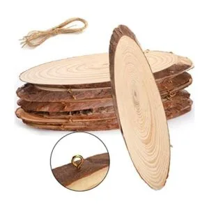 DEAYOU Paquete de 8 rebanadas de madera natural_1