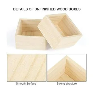 Aodaer Caja de madera de 10 piezas sin terminar pequeña_3