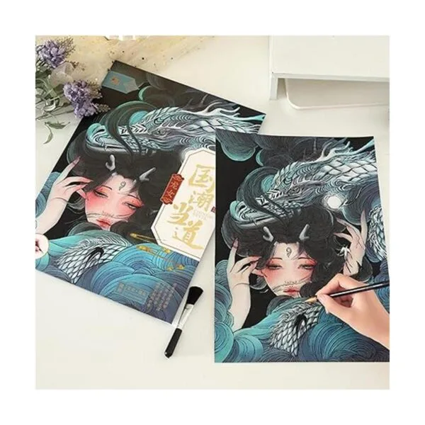 Papel de arte para pintura de arco iris a rayar arte y_6
