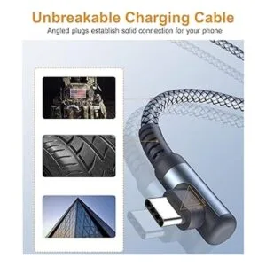 Cable USB C en ángulo recto 3 unidades 10 pies 6.6_5
