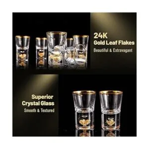 DUJUST Vasos de chupito 1.5 oz juego de vidrio de_3