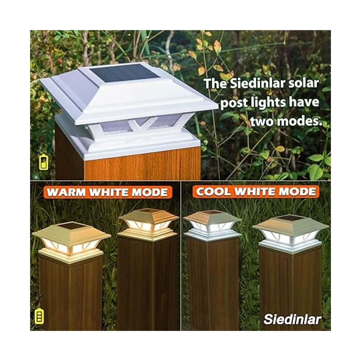 Siedinlar Luces solares para postes al aire libre 2 modos_2