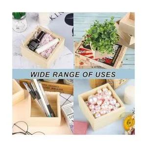 Aodaer Caja de madera de 10 piezas sin terminar pequeña_4