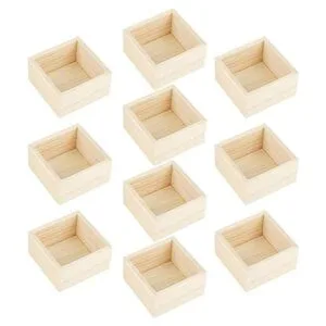 Aodaer Caja de madera de 10 piezas sin terminar pequeña_1