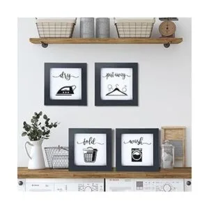 Bucherry Juego de 4 letreros rústicos hechos a mano para_2