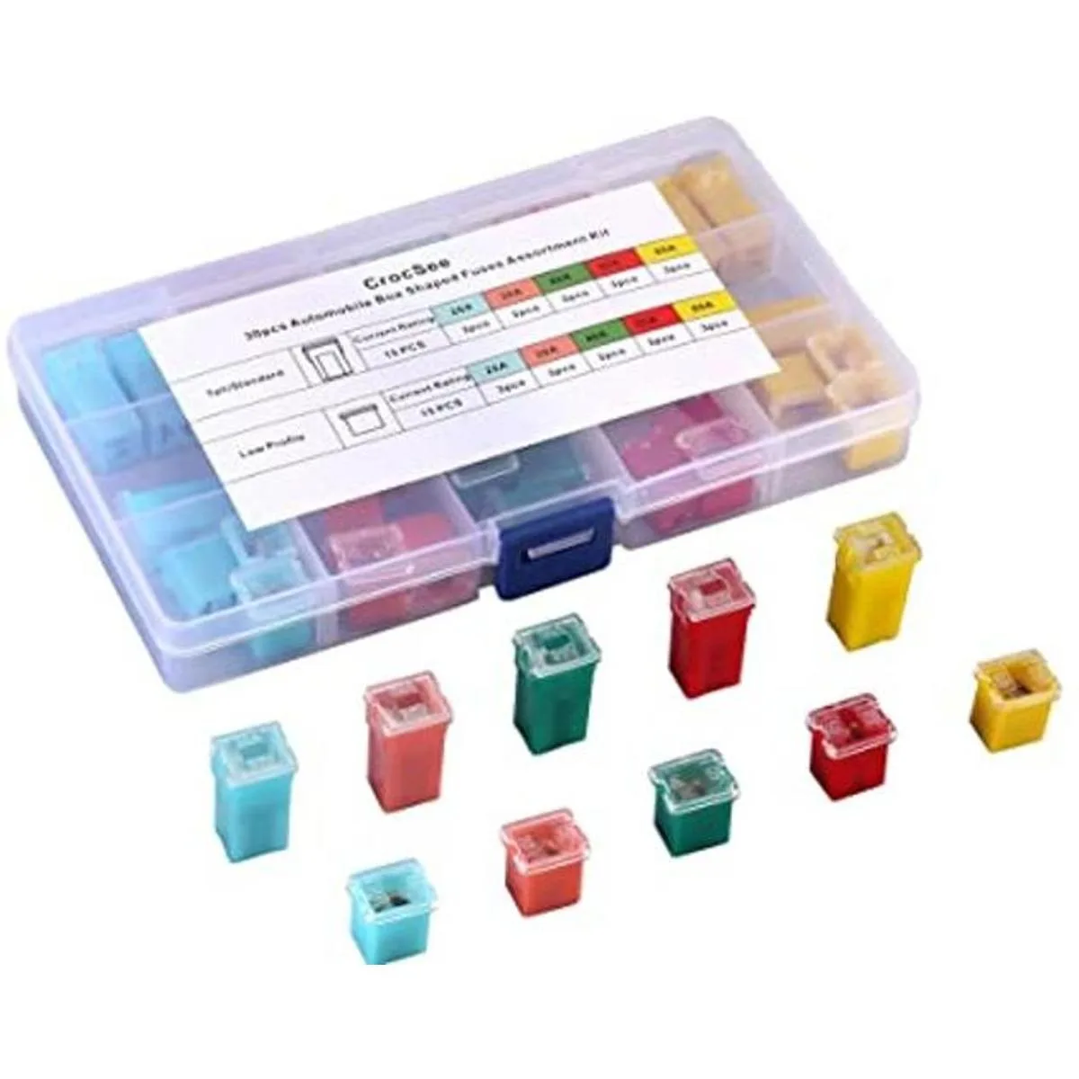 CrocSee Kit surtido de 30 fusibles de automóvil fusibles_1