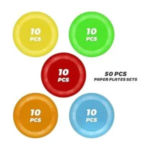 50 platos de papel desechables de 9 pulgadas para cena y_3