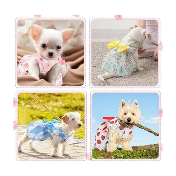 5 piezas de bonito vestido para perro ropa de verano para_6