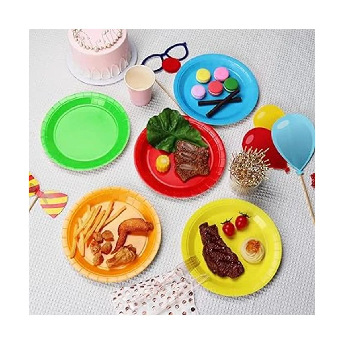 50 platos de papel desechables de 9 pulgadas para cena y_2