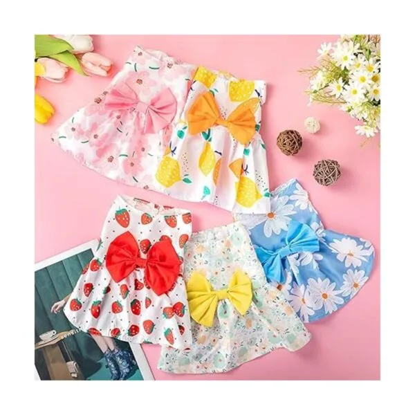 5 piezas de bonito vestido para perro ropa de verano para_4