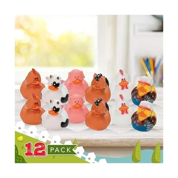12 animalitos de granja Fun Express de goma para_3
