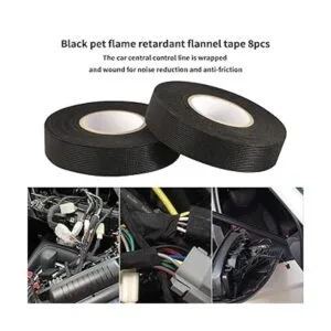 Viaky Paquete de 8 cintas eléctricas negras de tela_4