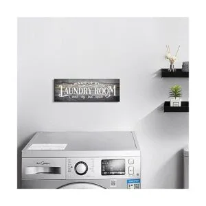 Kas Home Lienzo de pared vintage para lavandería diseño_4