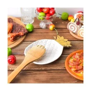 Juego de 2 cucharas y cucharas de piña de cerámica para_4
