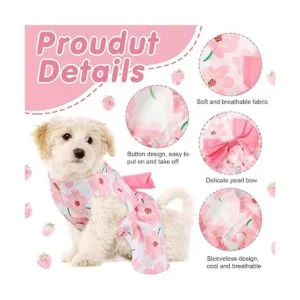 5 piezas de bonito vestido para perro ropa de verano para_5