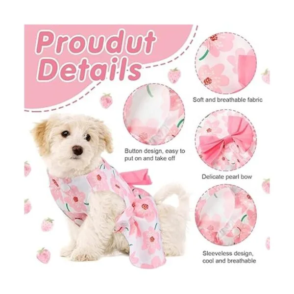 5 piezas de bonito vestido para perro ropa de verano para_5