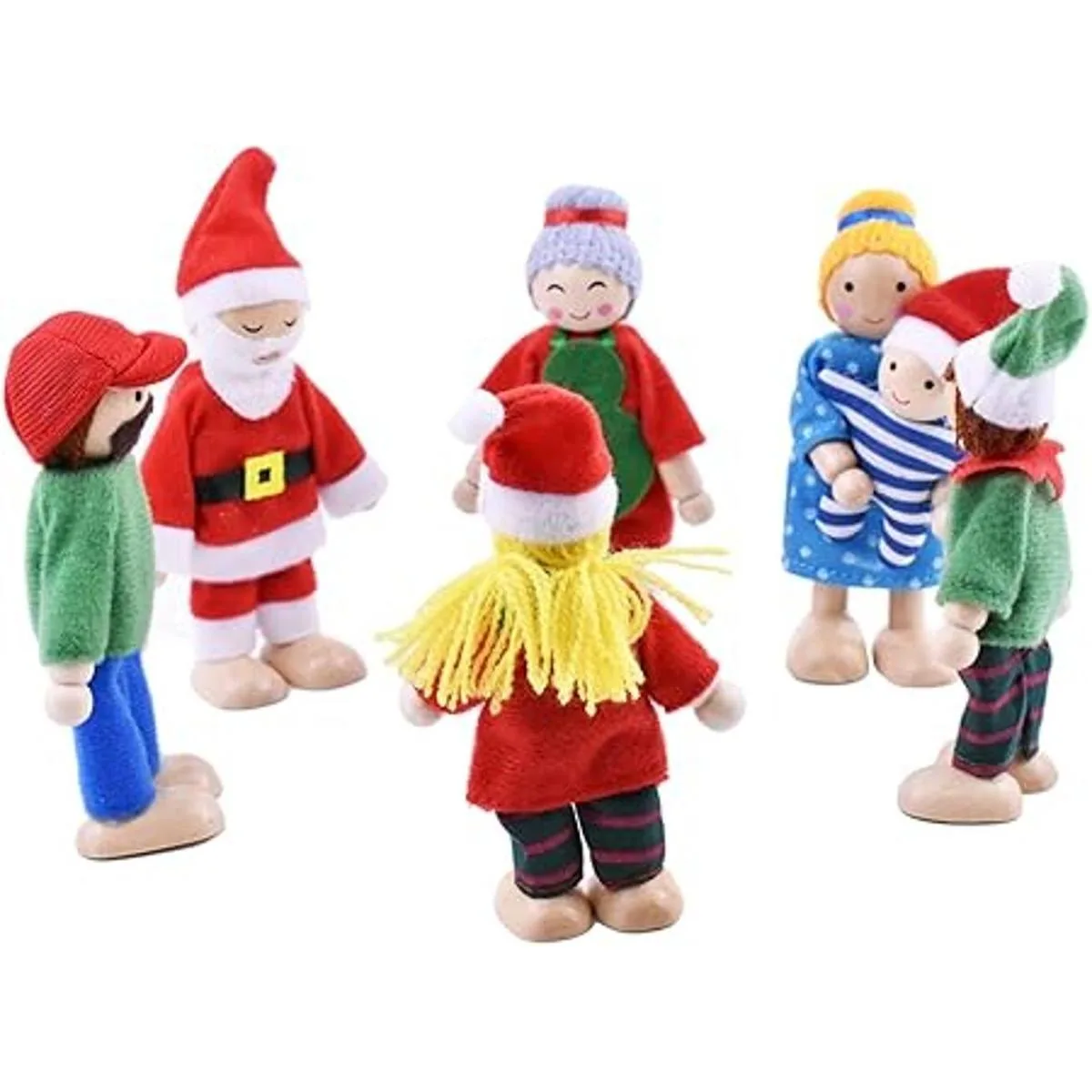 Casa de muñecas de madera para personas de 7 figuras_5