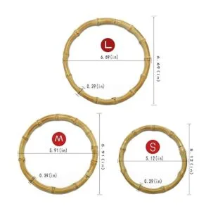 Miuco Juego de 4 asas redondas de bambú hechas a mano_6