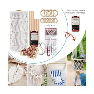 Hdviai Kit de macramé de 121 piezas suministros de_4