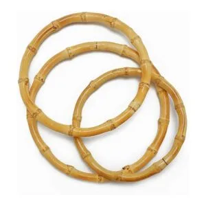 Miuco Juego de 4 asas redondas de bambú hechas a mano_4