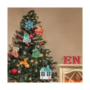 Paquete de 9 moldes de adornos de resina de Navidad_5