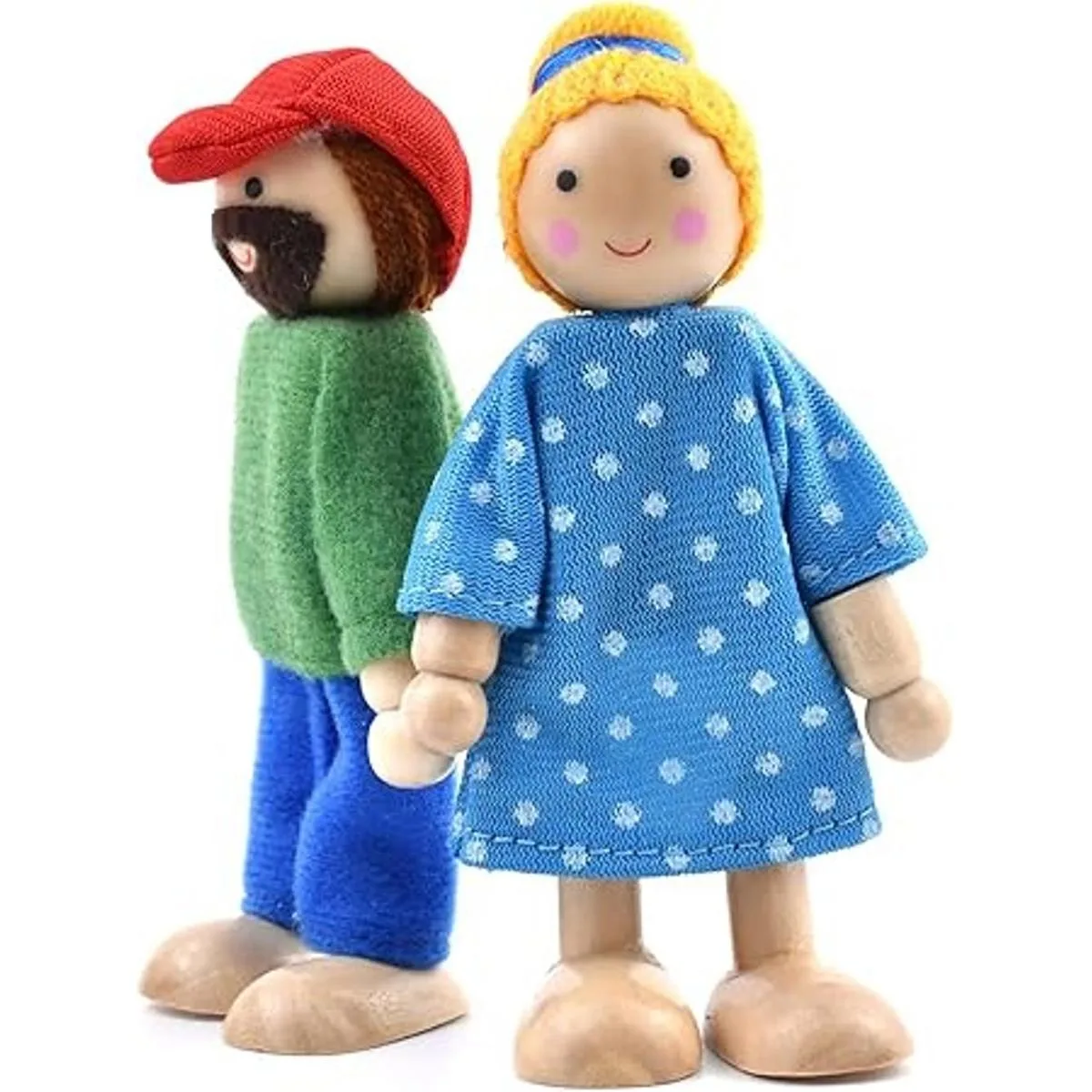 Casa de muñecas de madera para personas de 7 figuras_3