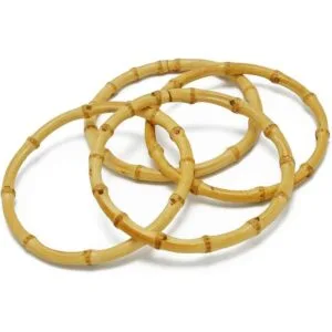 Miuco Juego de 4 asas redondas de bambú hechas a mano_3