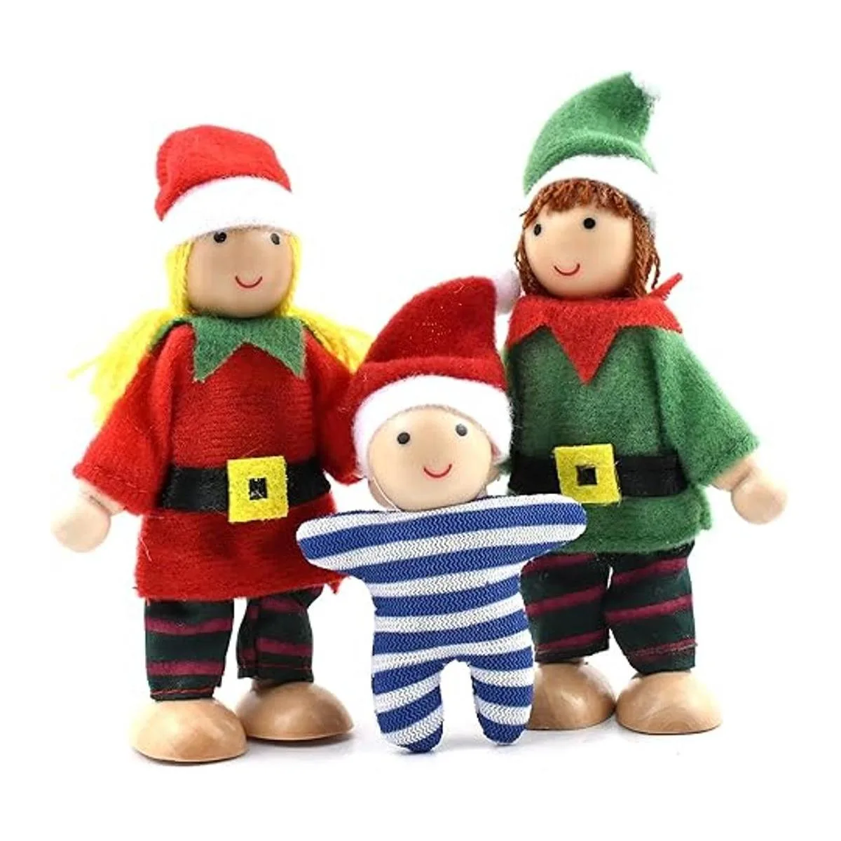 Casa de muñecas de madera para personas de 7 figuras_4