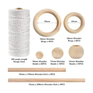 Hdviai Kit de macramé de 121 piezas suministros de_2