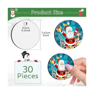 Adornos de sublimación de 3 pulgadas 30 piezas redondas_3