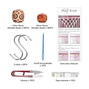 Hdviai Kit de macramé de 121 piezas suministros de_3