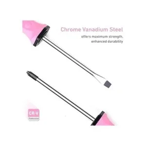 FASTPRO Juego de 8 destornilladores magnéticos rosados con_3