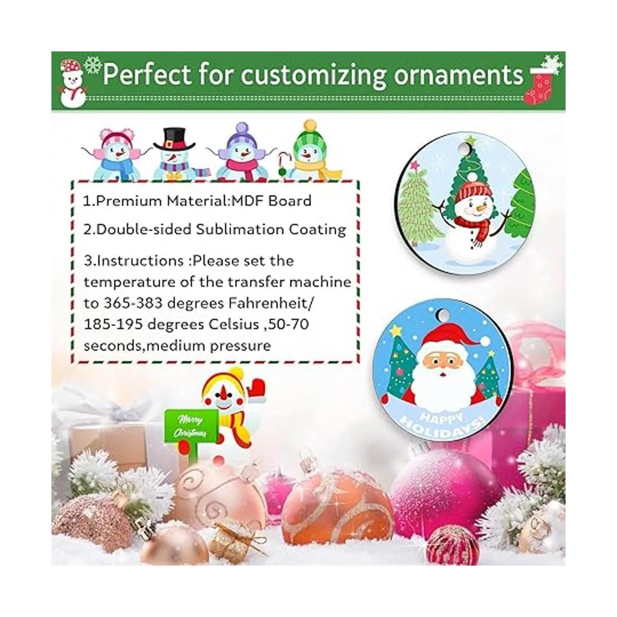 Adornos de sublimación de 3 pulgadas 30 piezas redondas_4