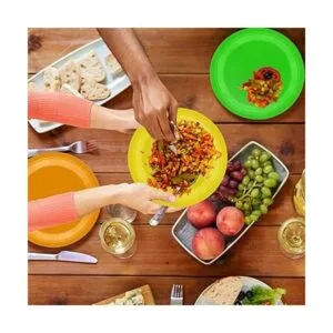 50 platos de papel desechables de 9 pulgadas para cena y_7