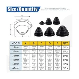Glarks Kit surtido de 26 ojales de goma de 6 tamaños_2