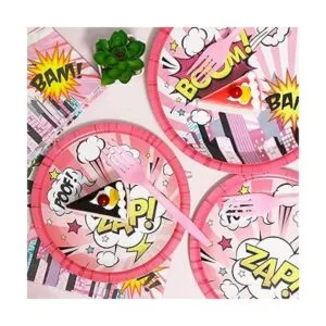 Juego de vajilla de 96 piezas con temática de Super Girl_5