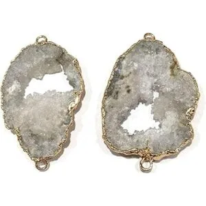 Conectores Druzy de cristal de ágata natural con cristales_3